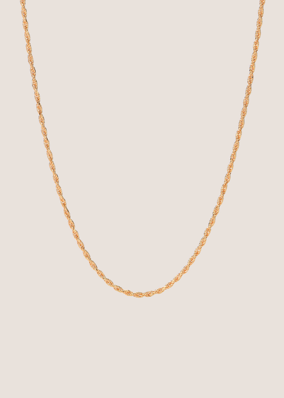 18k Gold Vermeil Fine Rope Chain Necklace