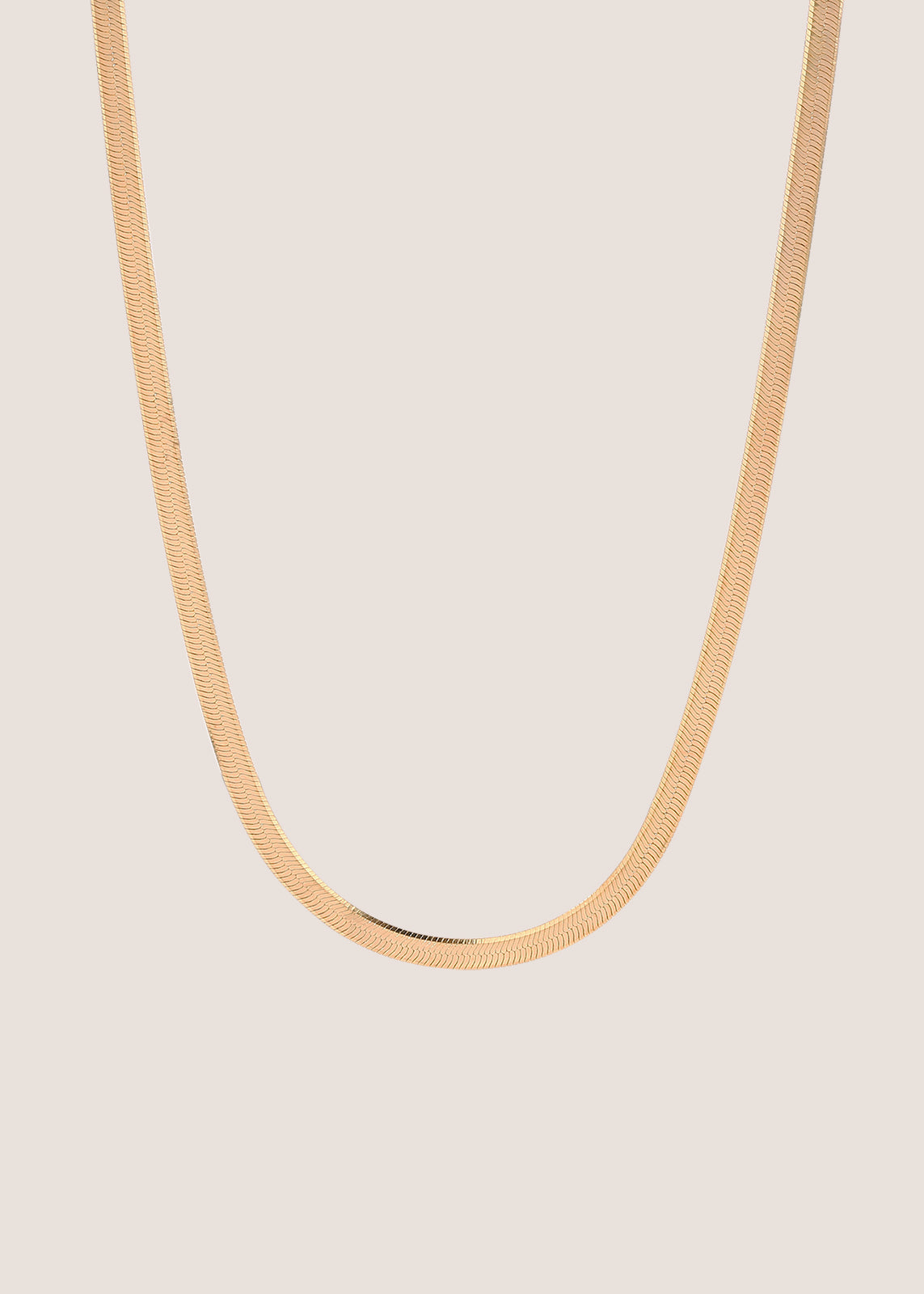 18k Gold Vermeil Herringbone Chain Necklace