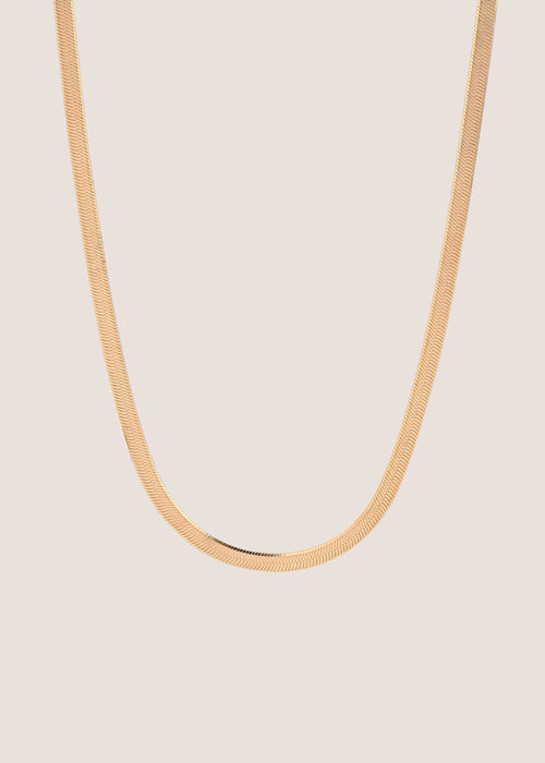 18k Gold Vermeil Herringbone Chain Necklace
