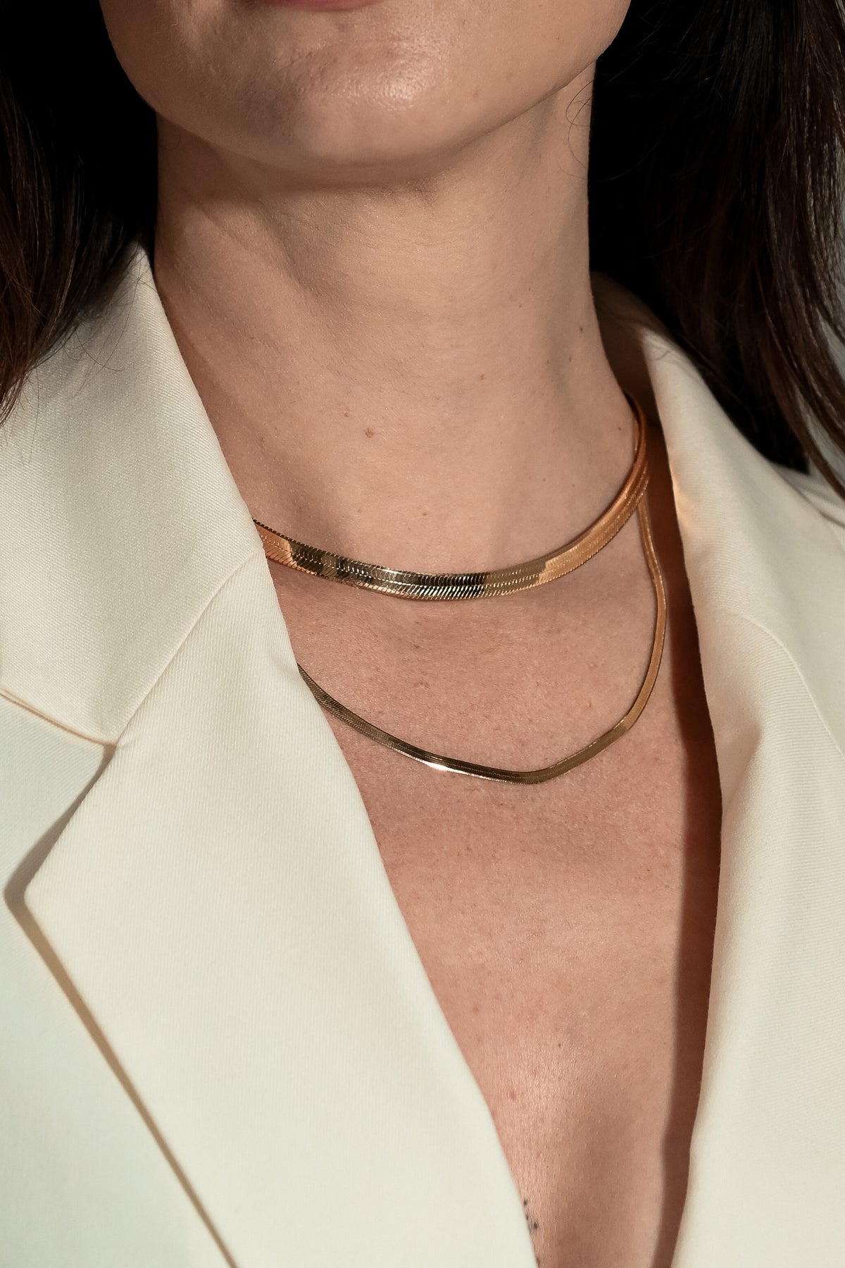 18k Gold Vermeil Herringbone Chain Necklace