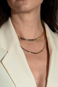 18k Gold Vermeil Herringbone Chain Necklace