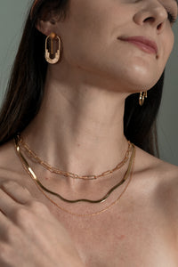 18k Gold Vermeil Herringbone Chain Necklace