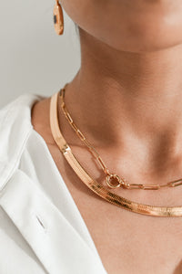 18k Gold Vermeil Statement Herringbone Necklace