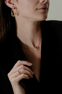 Anneaux 18k Gold Vermeil Garnet Charm Necklace