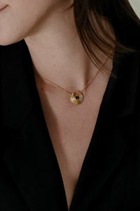 Anneaux 18k Gold Vermeil Garnet Charm Necklace