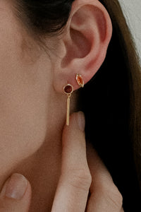 Anneaux 18k Gold Vermeil Garnet Drop Earrings