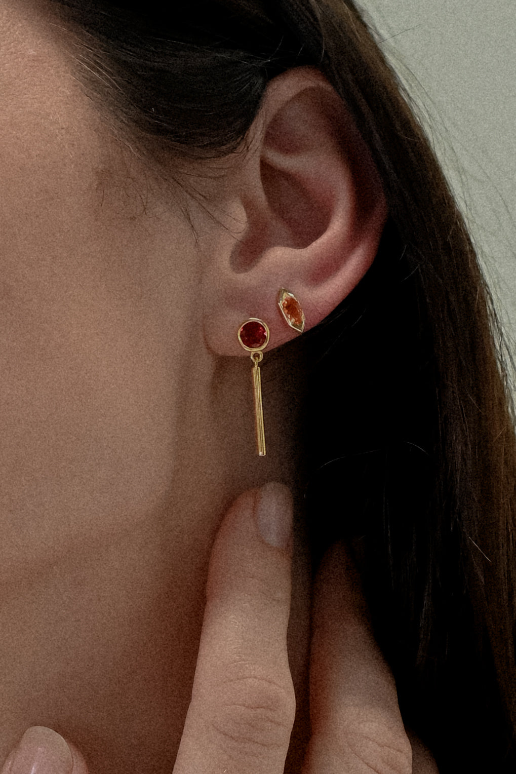 Formes Hexagone 18k Gold Vermeil Citrine Drop Earrings
