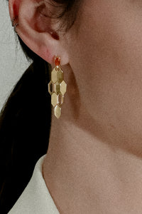 Formes Hexagone 18k Gold Vermeil Citrine Drop Earrings