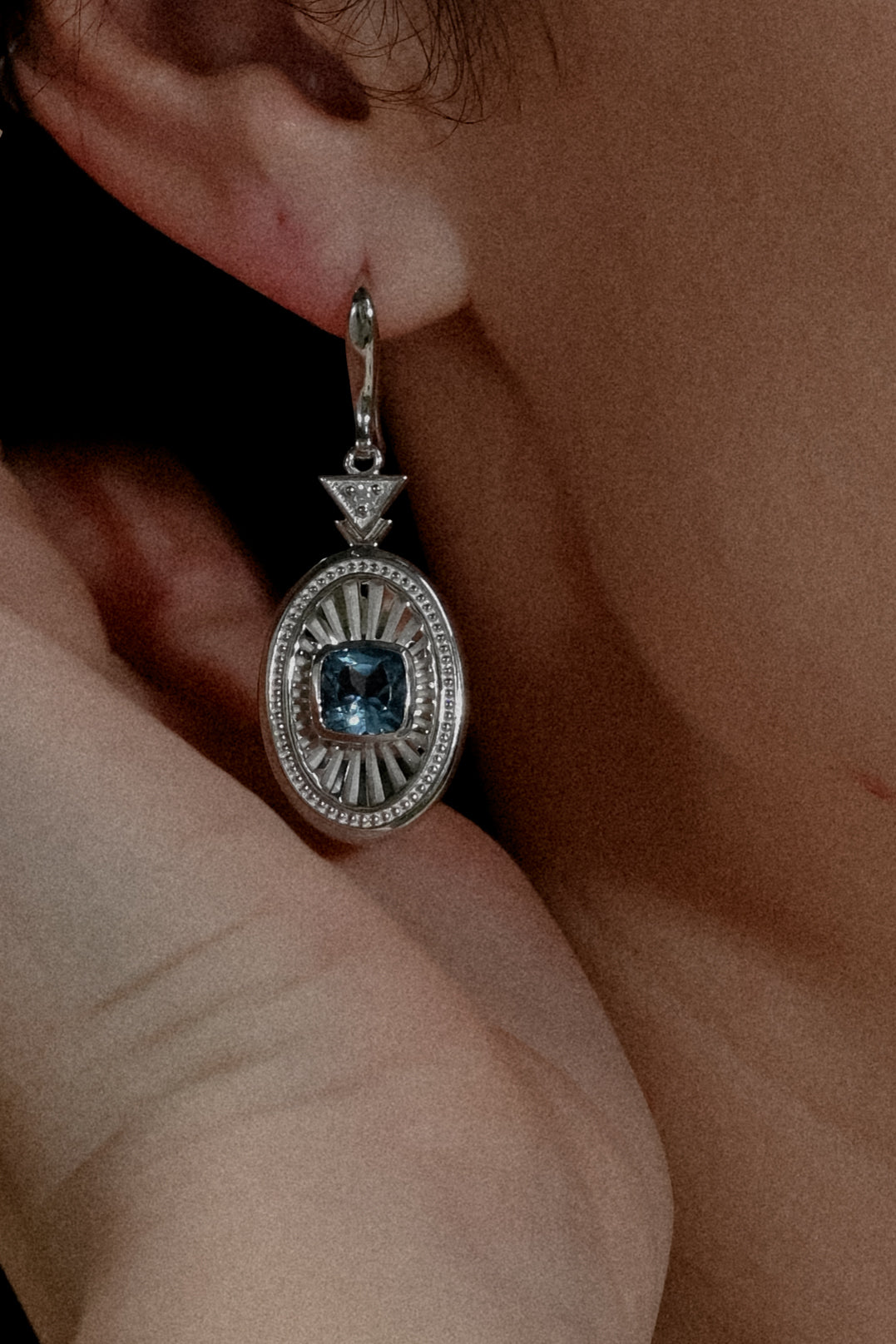 Rayons de Lumière Sterling Silver Blue Topaz Drop Earrings