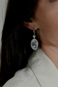 Rayons de Lumière Sterling Silver Blue Topaz Drop Earrings