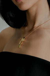 Formes Hexagone 18k Gold Vermeil Peridot Charm Necklace