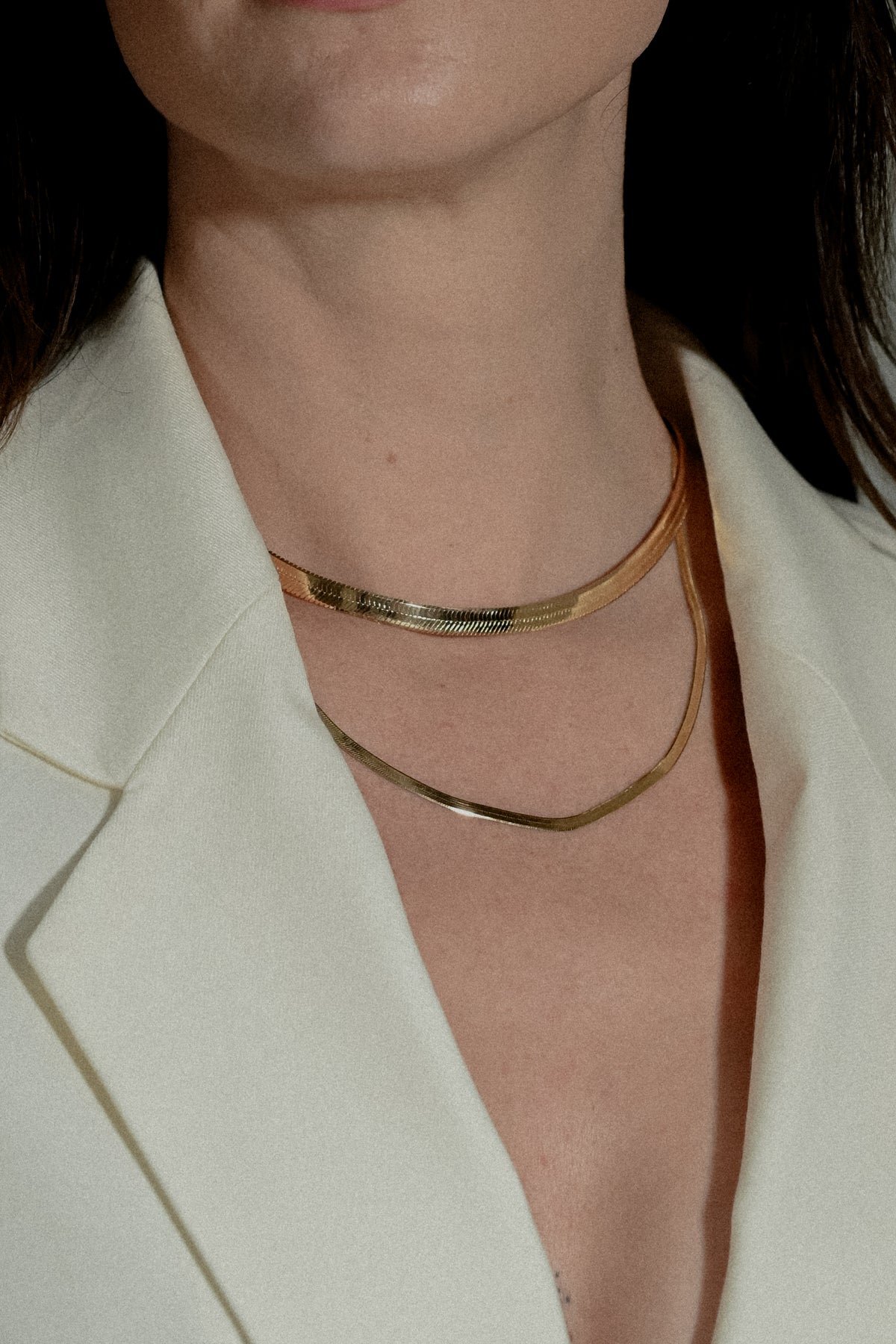 18k Gold Vermeil Herringbone Chain Necklace
