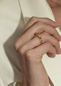 Formes Hexagone 18k Gold Vermeil Citrine Ring