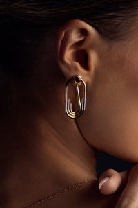 Anneaux 18k Gold Vermeil Garnet Drop Earrings