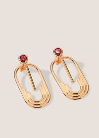 Anneaux 18k Gold Vermeil Garnet Drop Earrings