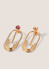 Anneaux 18k Gold Vermeil Garnet Drop Earrings