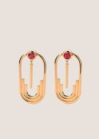 Anneaux 18k Gold Vermeil Garnet Drop Earrings