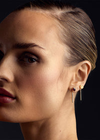 Anneaux 18k Gold Vermeil Garnet Drop Earrings