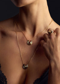 Anneaux 18k Gold Vermeil Garnet Charm Necklace