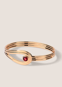 Anneaux 18k Gold Vermeil Garnet Bangle Bracelet