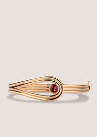 Anneaux 18k Gold Vermeil Garnet Bangle Bracelet