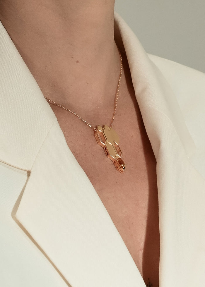 Formes Hexagone 18k Gold Vermeil Citrine Charm Necklace