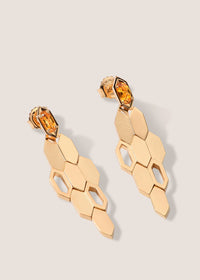 Formes Hexagone 18k Gold Vermeil Citrine Drop Earrings