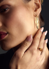 Formes Hexagone 18k Gold Vermeil Citrine Drop Earrings