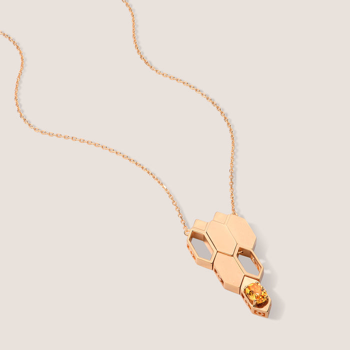Formes Hexagone Citrine Charm Necklace