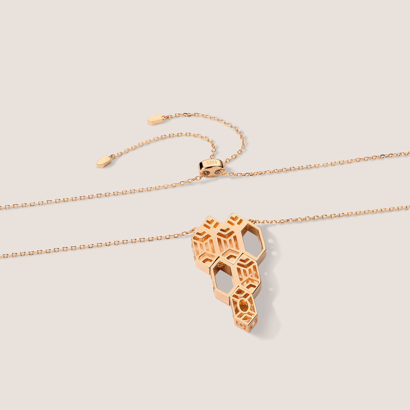Formes Hexagone Citrine Charm Necklace