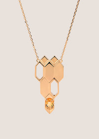 Formes Hexagone 18k Gold Vermeil Citrine Charm Necklace