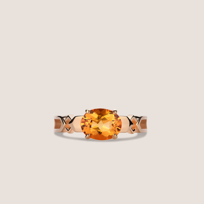 Formes Hexagone Citrine Ring