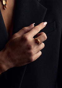 Formes Hexagone 18k Gold Vermeil Citrine Ring