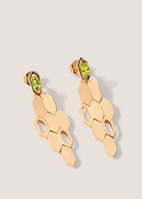 Formes Hexagone 18k Gold Vermeil Peridot Drop Earrings