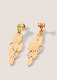 Formes Hexagone 18k Gold Vermeil Peridot Drop Earrings