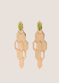Formes Hexagone 18k Gold Vermeil Peridot Drop Earrings