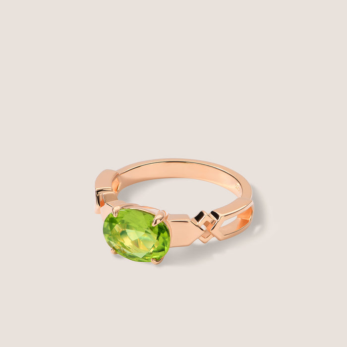 Formes Hexagone Peridot Ring