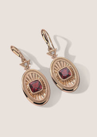 Rayons de Lumière 18k Gold Vermeil Garnet Drop Earrings