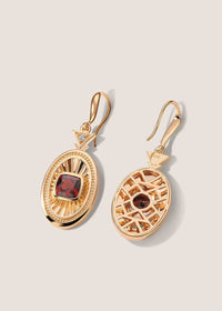Rayons de Lumière 18k Gold Vermeil Garnet Drop Earrings