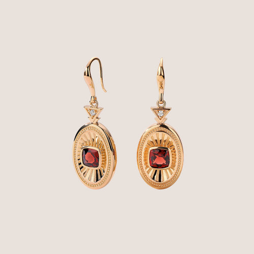 Rayons de Lumière Garnet Drop Earrings