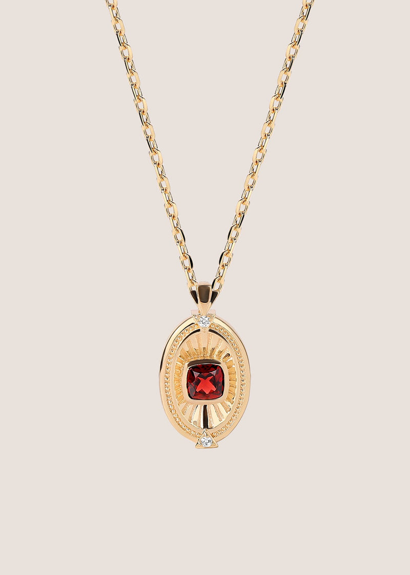 Rayons de Lumière 18k Gold Vermeil Garnet Pendant