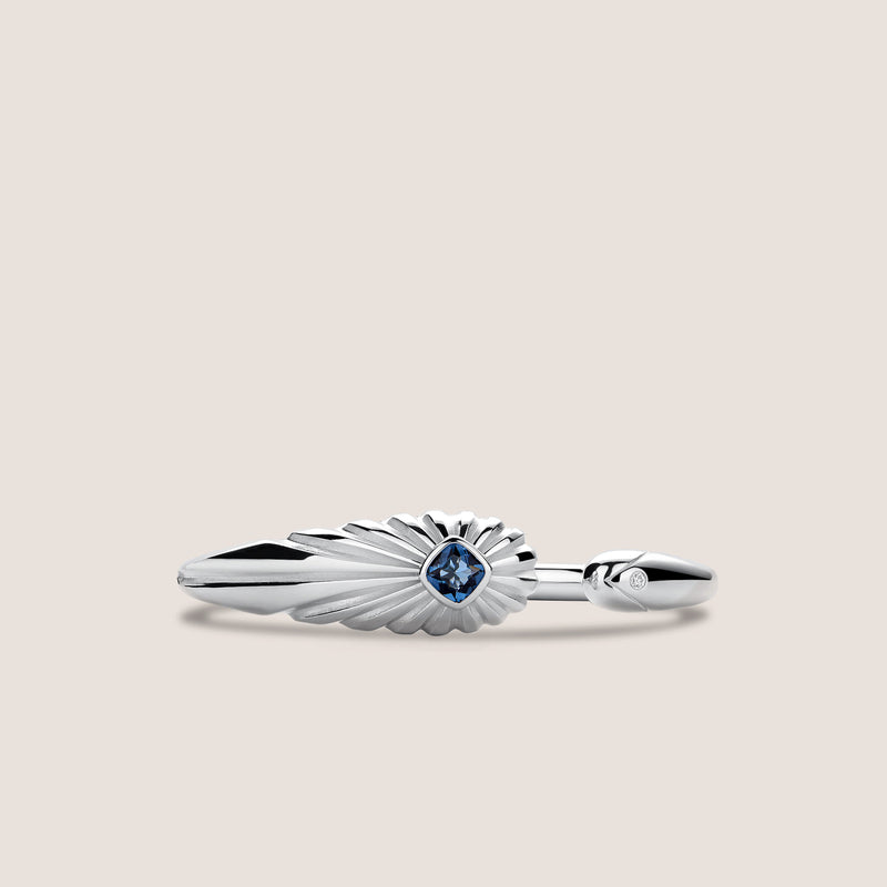 Rayons de Lumière Blue Topaz Silver Bangle Bracelet