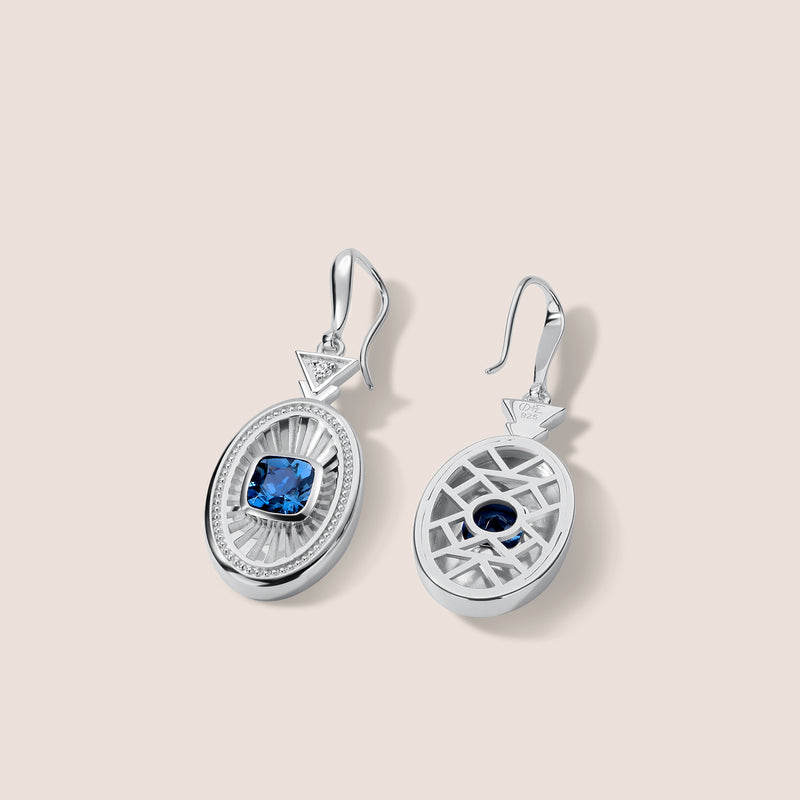 Rayons de Lumière Blue Topaz Silver Drop Earrings