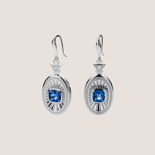 Rayons de Lumière Blue Topaz Silver Drop Earrings