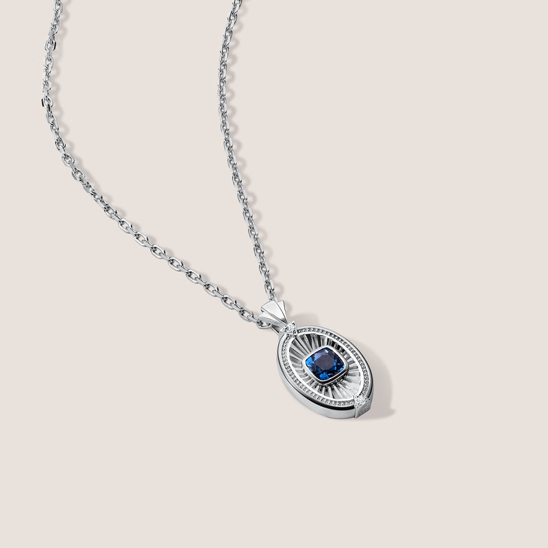 Rayons de Lumière Blue Topaz Silver Pendant