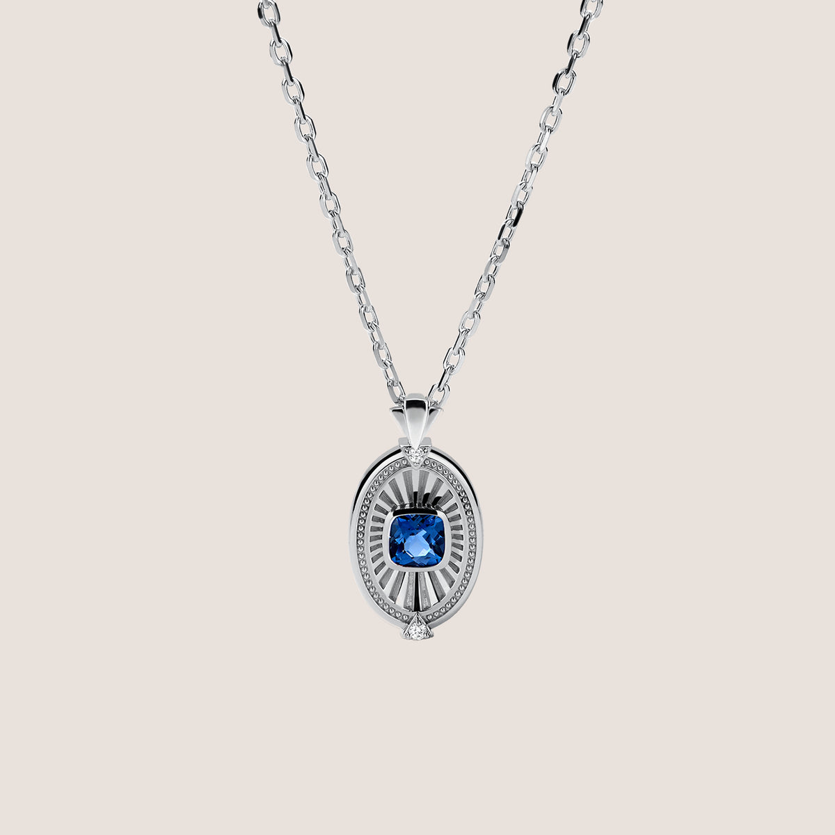 Rayons de Lumière Blue Topaz Silver Pendant