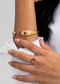 Rayons de Lumière 18k Gold Vermeil Garnet Bangle Bracelet