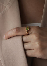Formes Hexagone 18k Gold Vermeil Peridot Ring