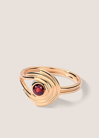 Anneaux 18k Gold Vermeil Garnet Ring