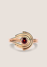Anneaux 18k Gold Vermeil Garnet Ring